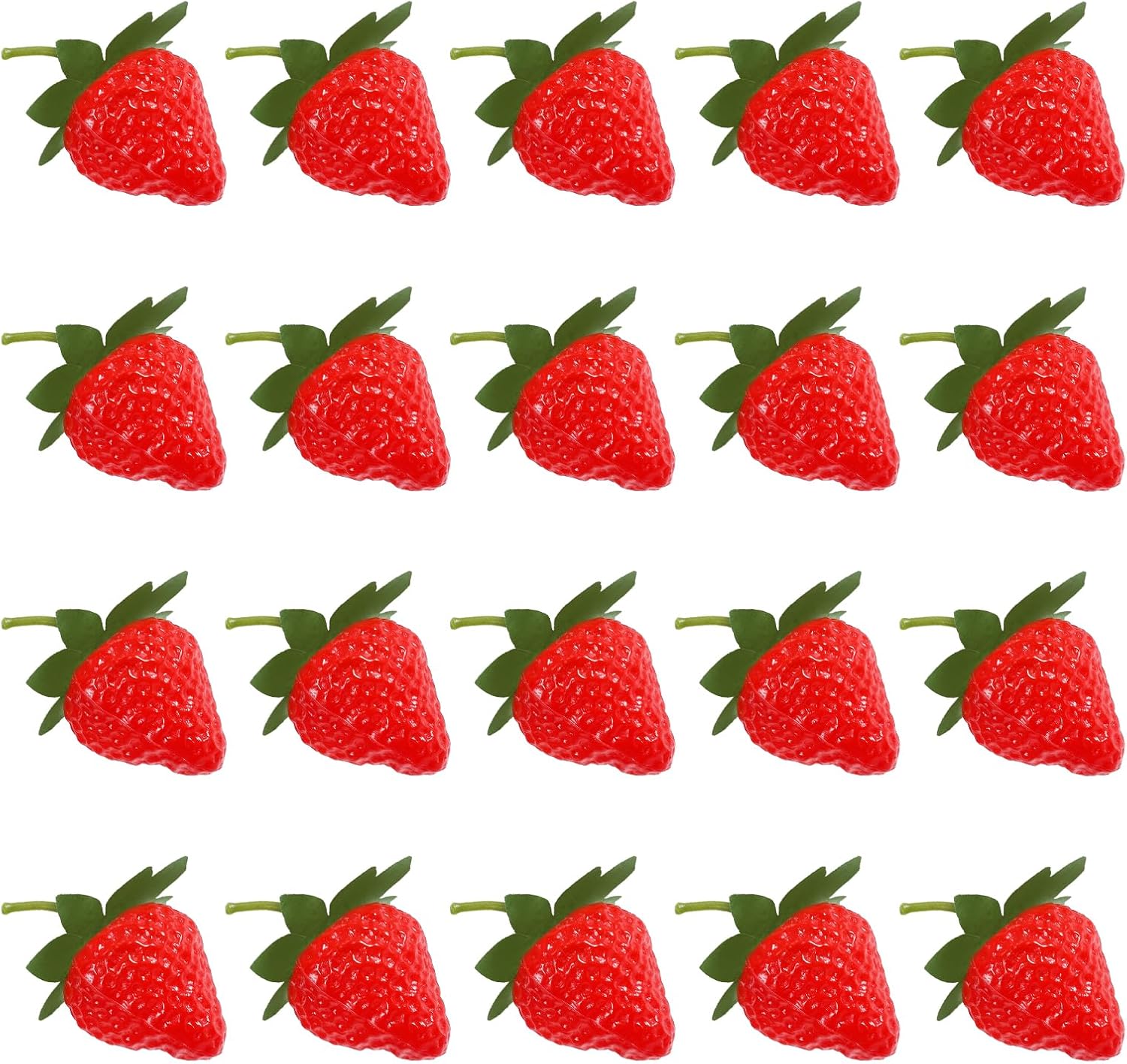 20 Piece Fake Red Strawberries for Decor and Display