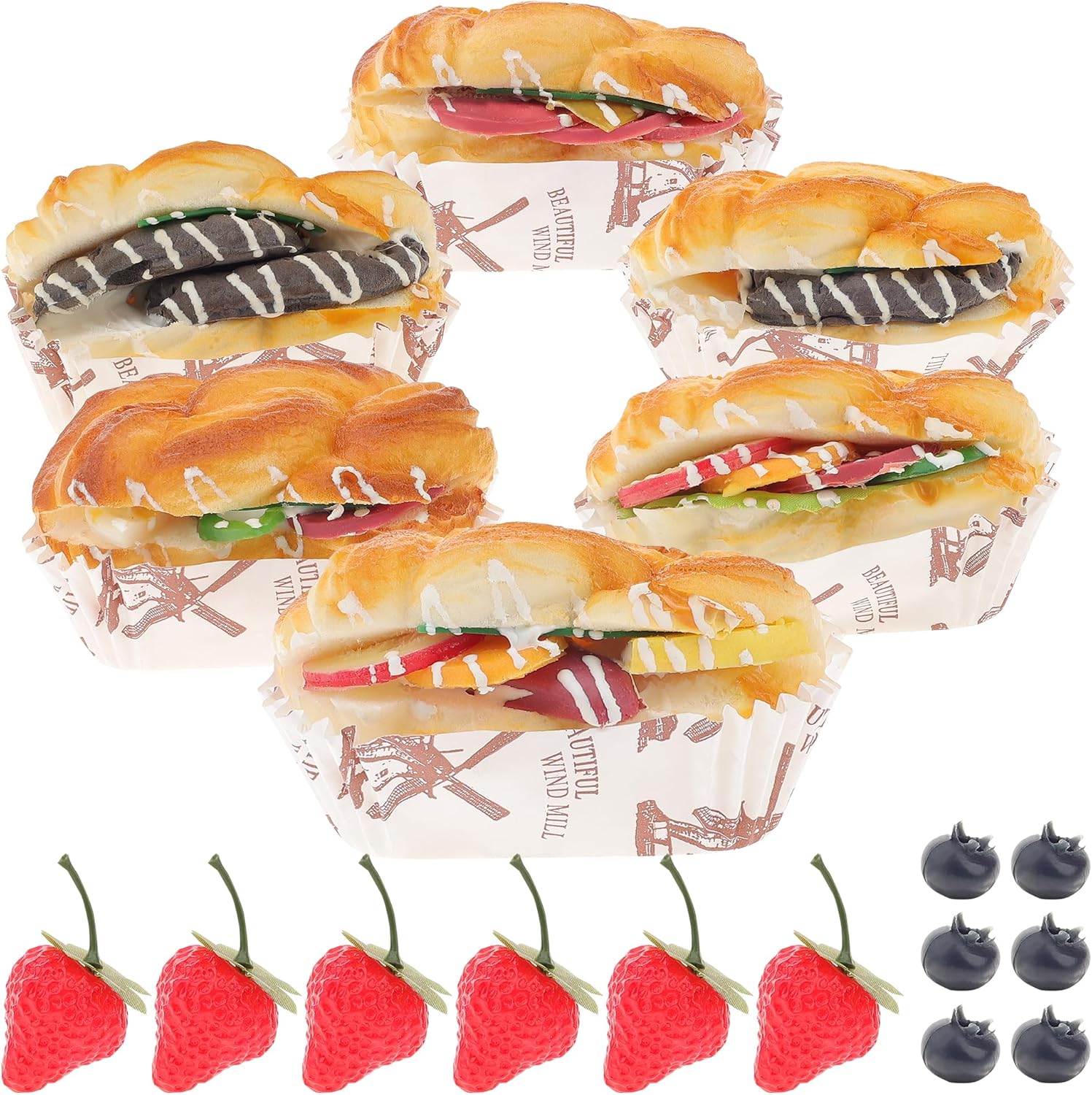 Woration 18pcs Artificial Fruit Set for Display and Photography