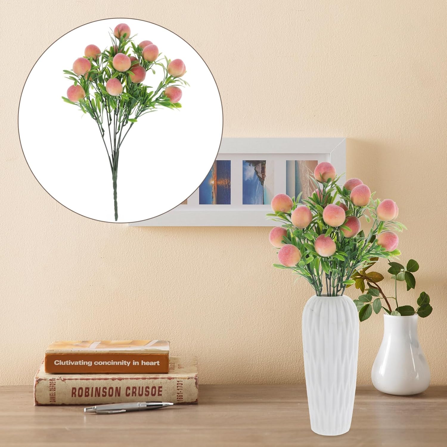 MAGICLULU Artificial Peach Branches for Decor