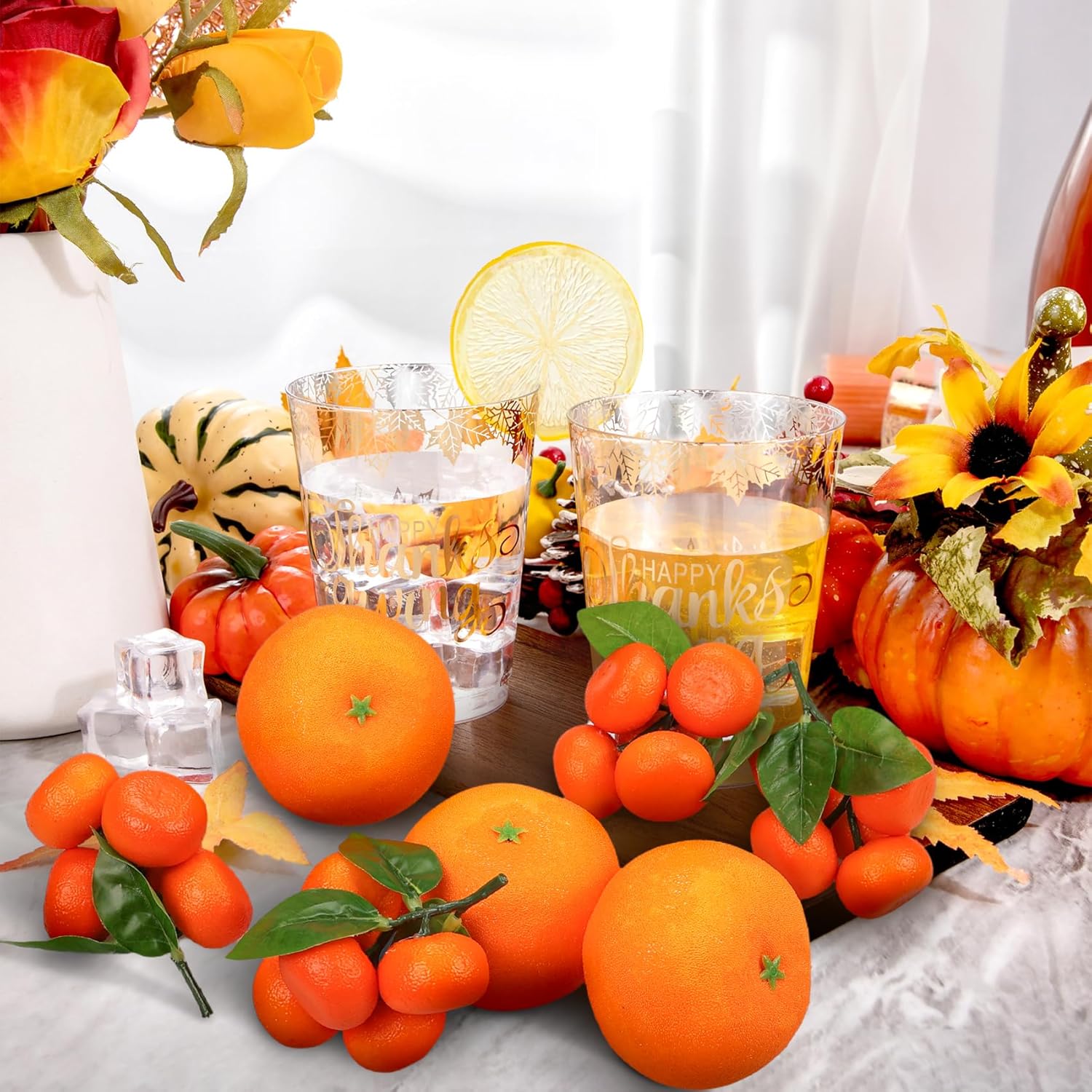 Lorigun Fake Oranges Artificial Fruit Decor Set
