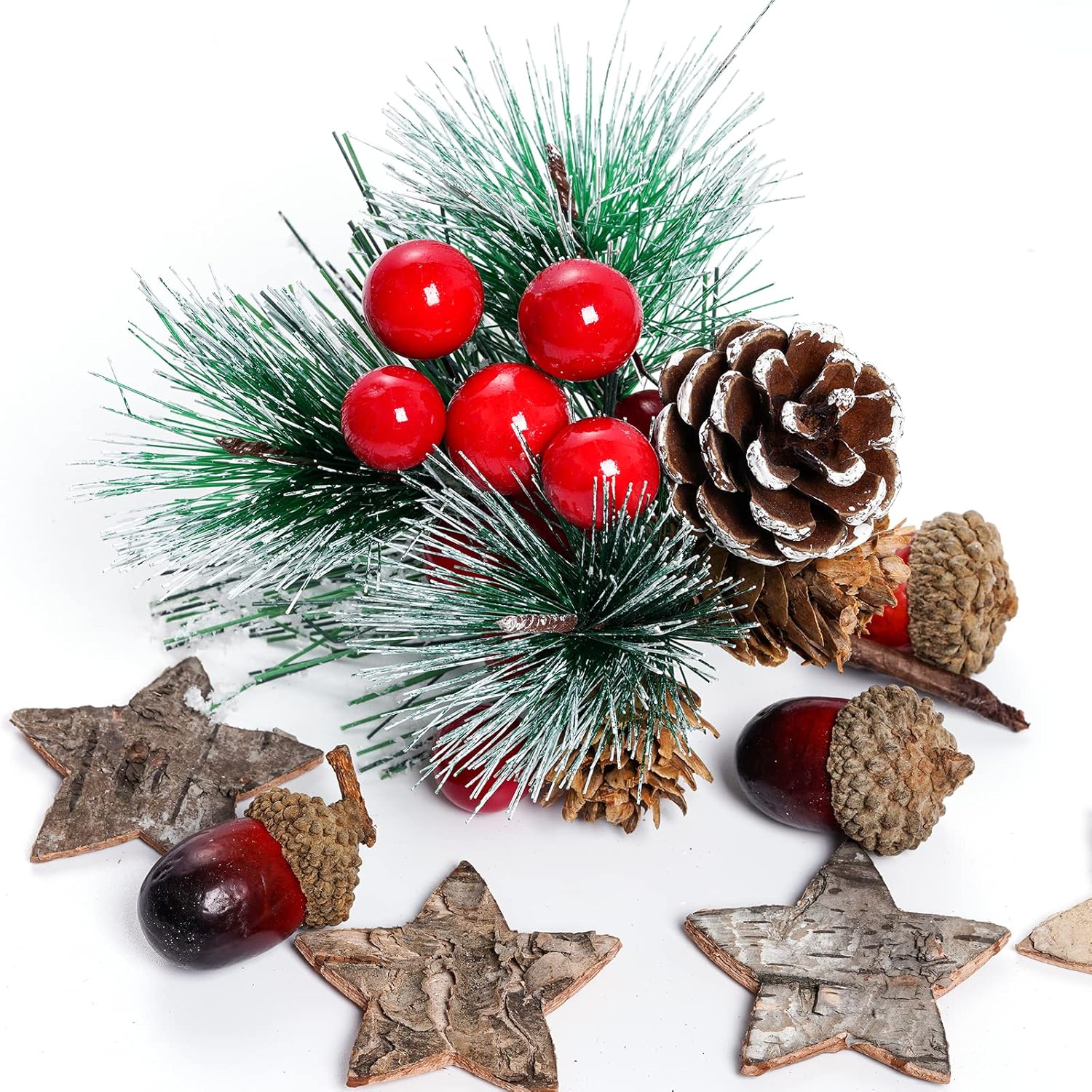 108 Pcs Artificial Pine Cone Set for Christmas Decor