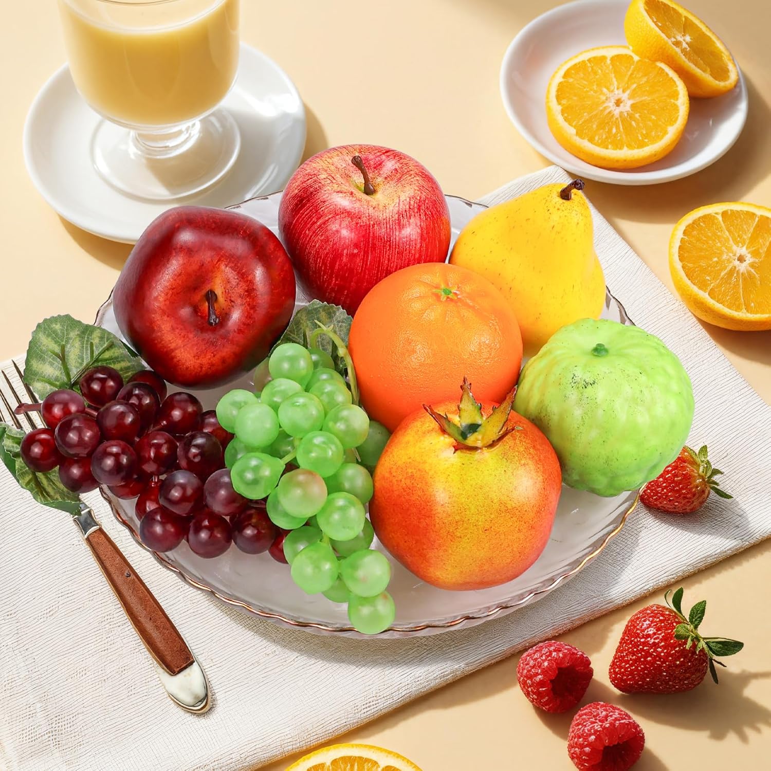 Lorigun 8 Pcs Artificial Fruit Decor Set