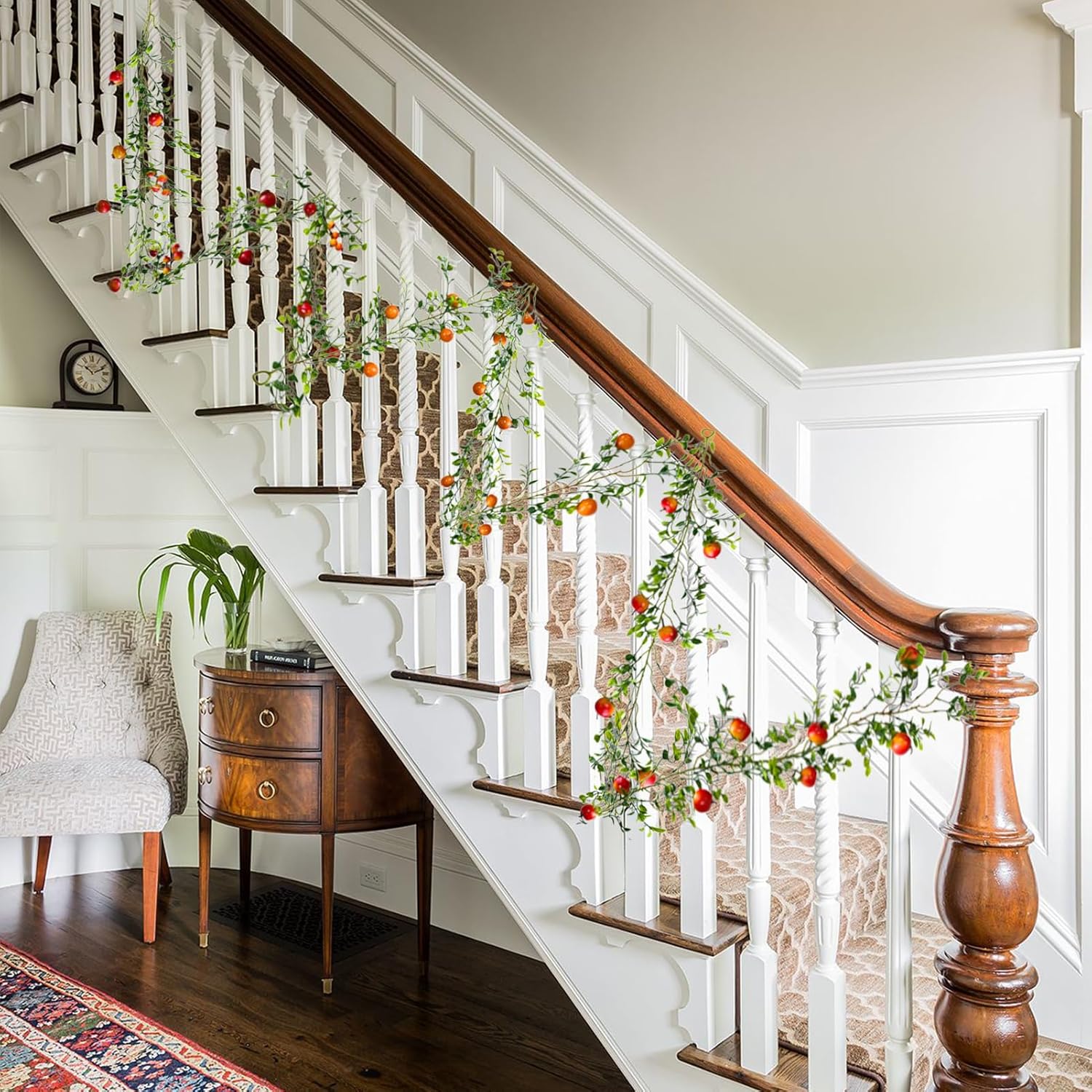 Belupai 62ft Artificial Orange Pomegranate Garland