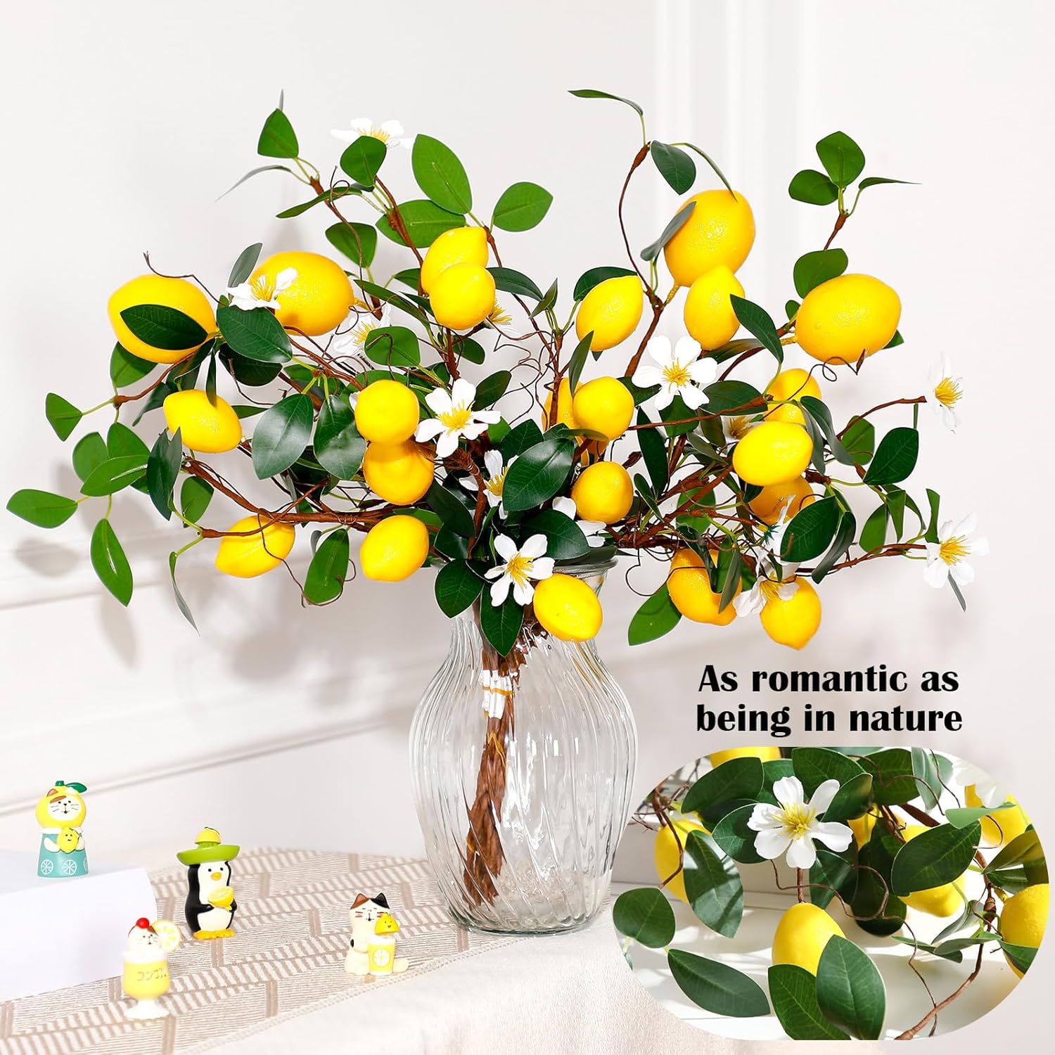 Giegxin 4 Pack Artificial Lemon Branches 189 Inch DIY Decor
