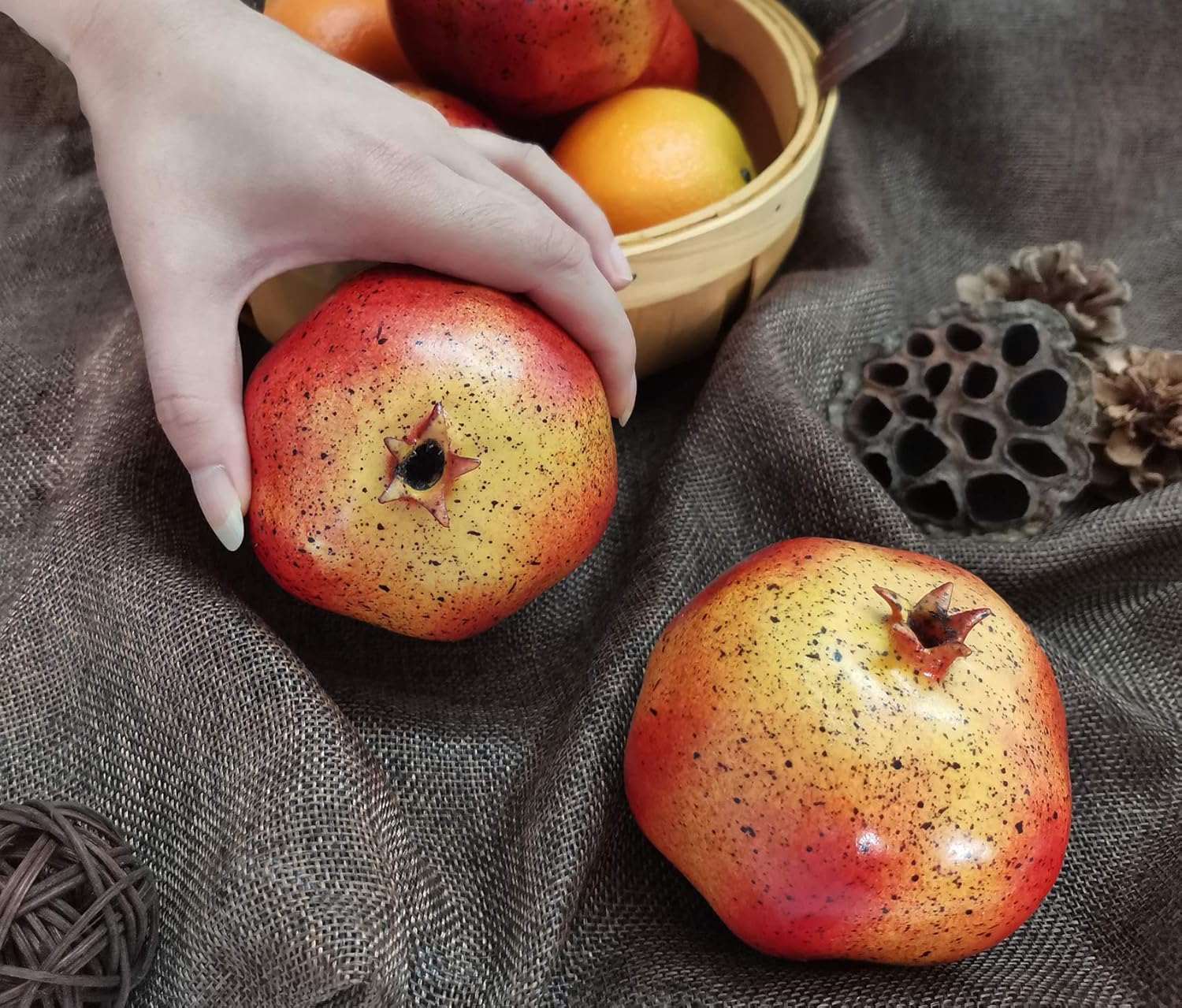 6pcs Artificial Pomegranates for Home Decor and Display