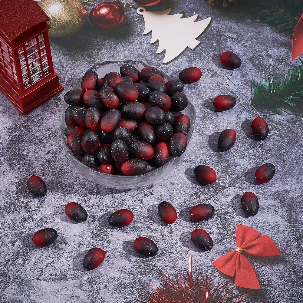 150pcs Christmas Artificial Cranberries Resin Decorations