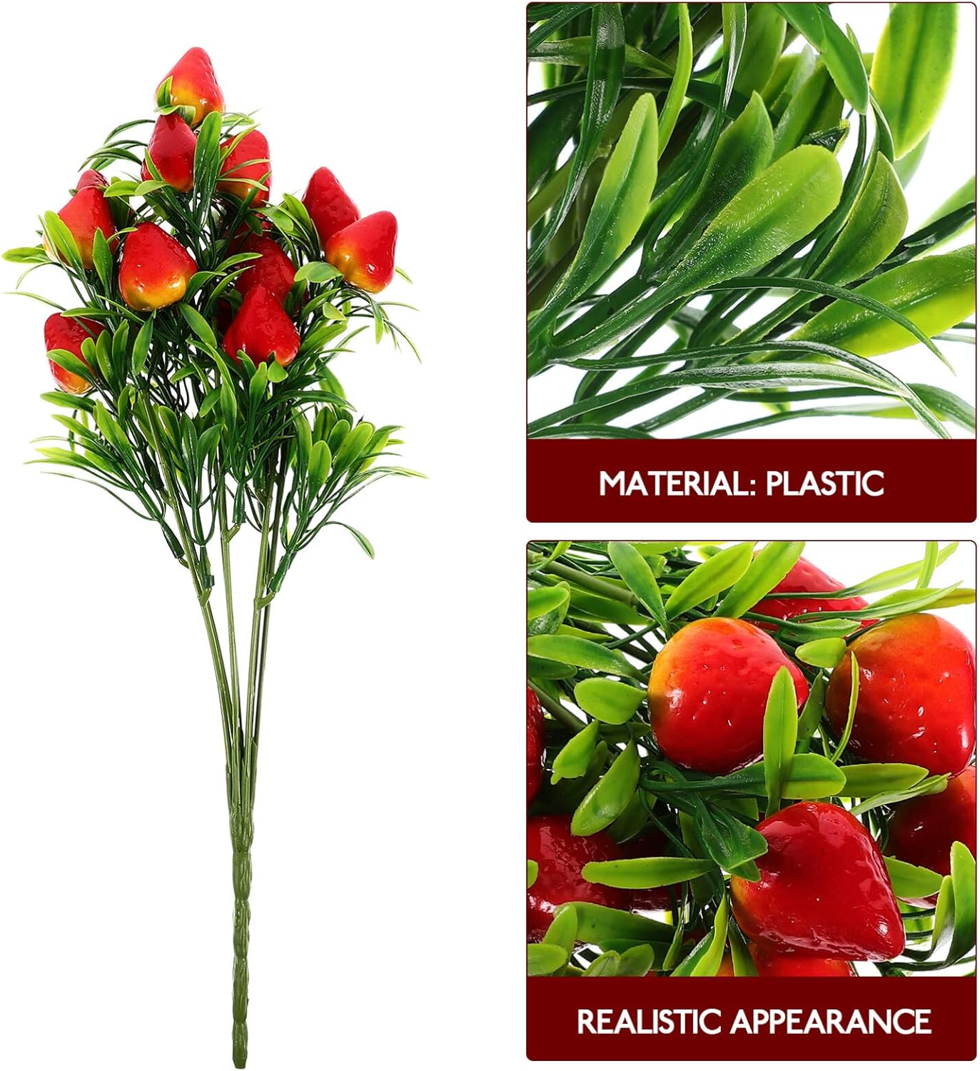 VOSAREA Artificial Strawberry Branch for Home Decor