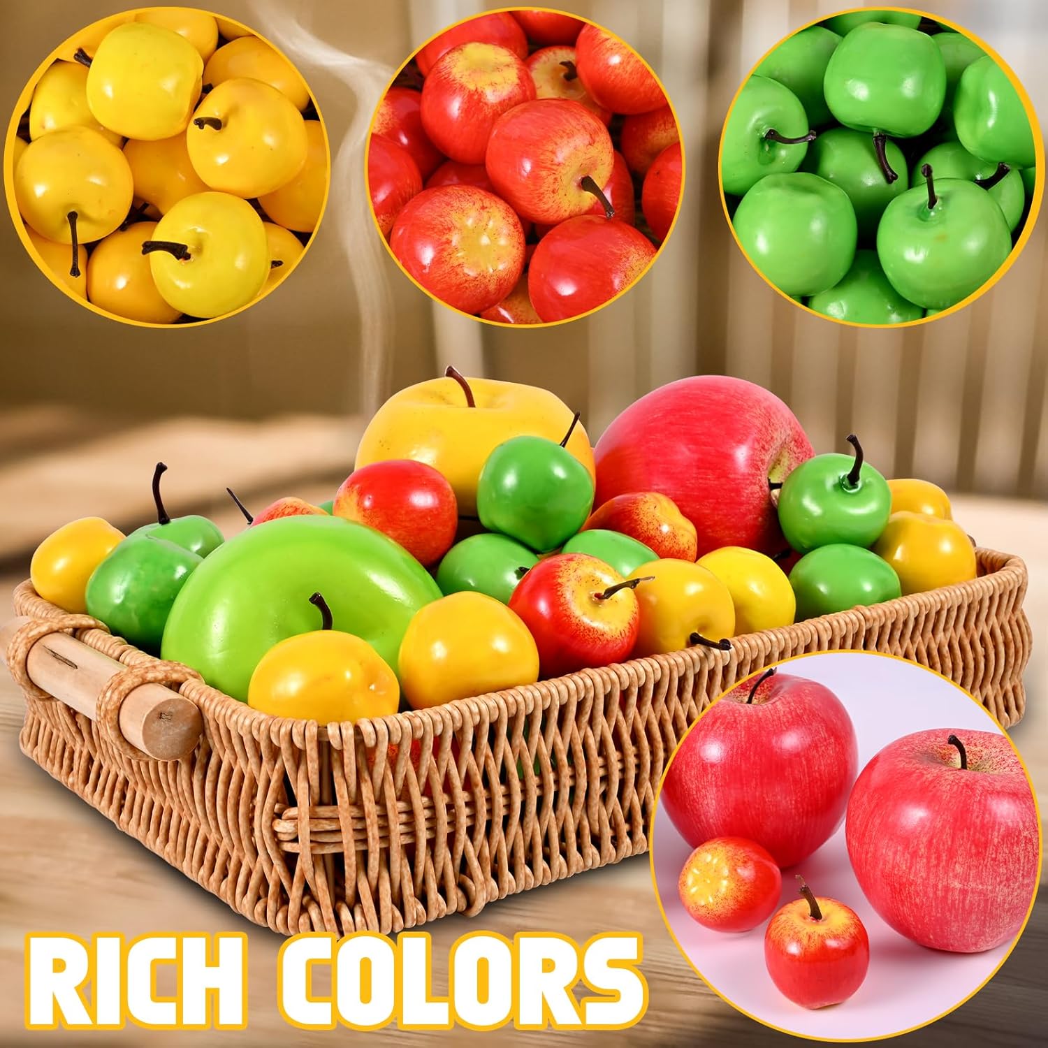 132 Pcs Artificial Apples for Home Party Decor