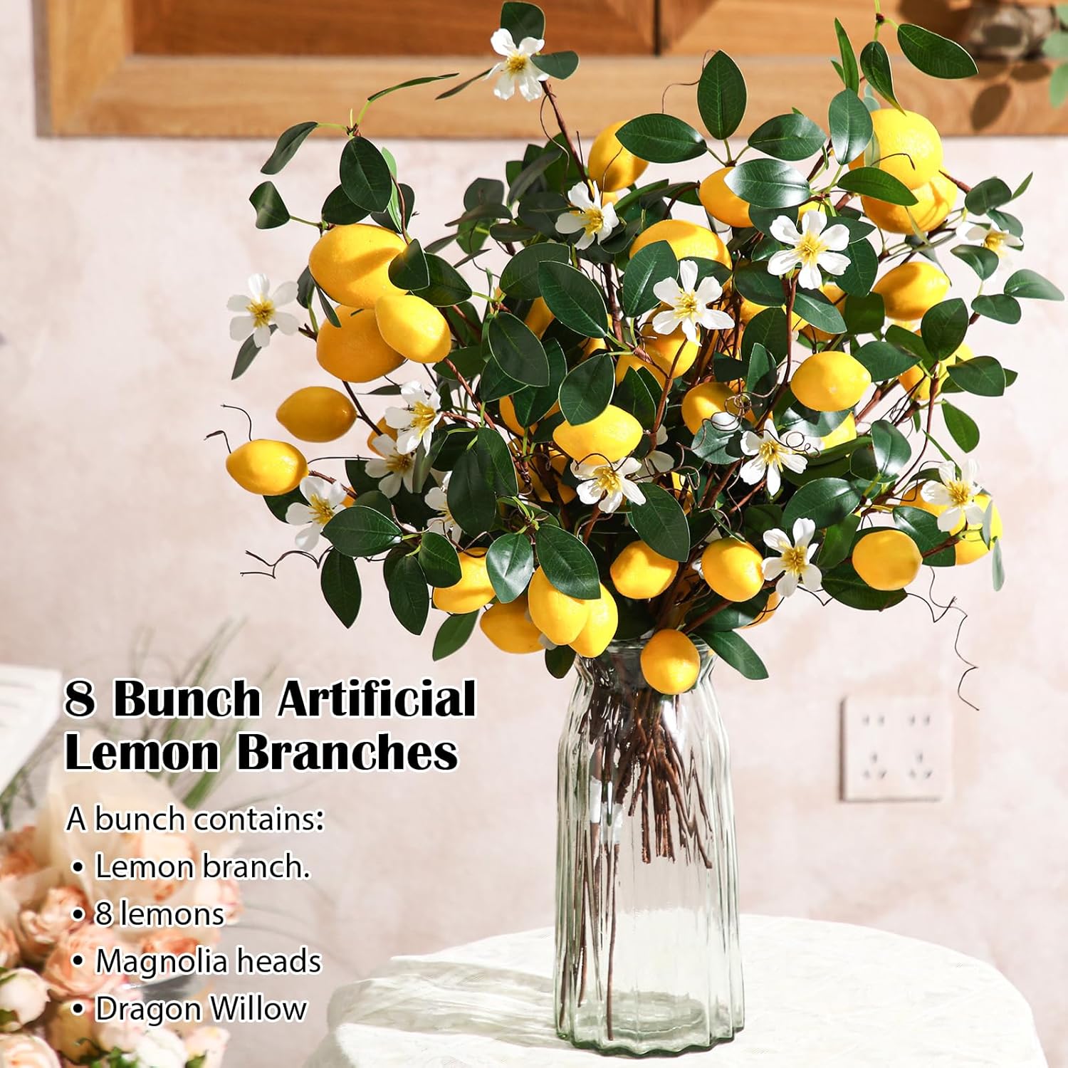 Giegxin 8-Piece Artificial Lemon Decor Bundle
