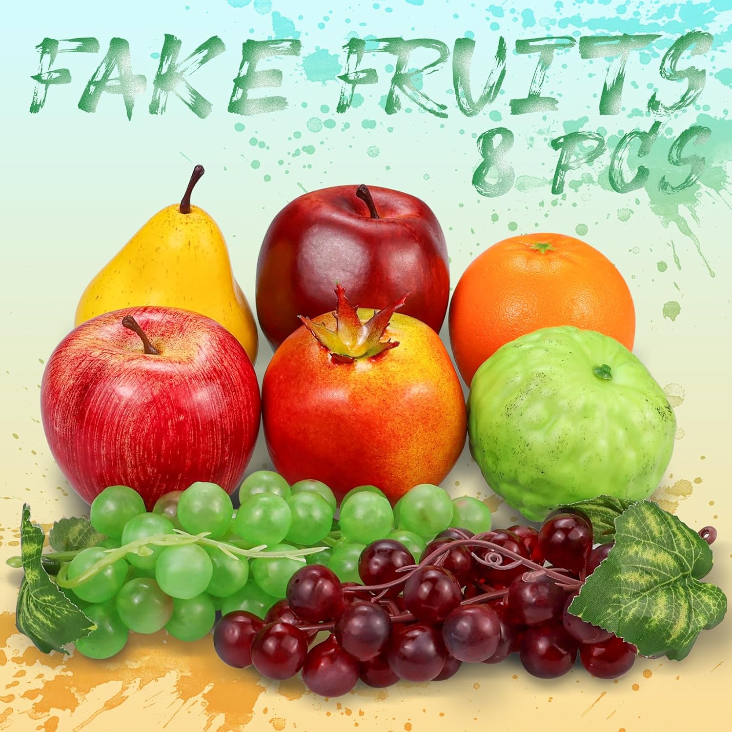 Lorigun 8 Pcs Artificial Fruit Decor Set