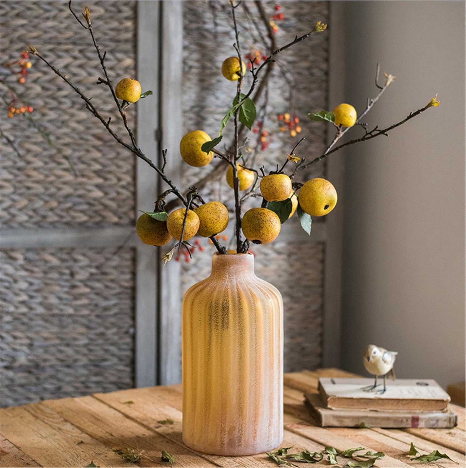 Zzooi 3PCS Artificial Pear Tree Branches with Fruits
