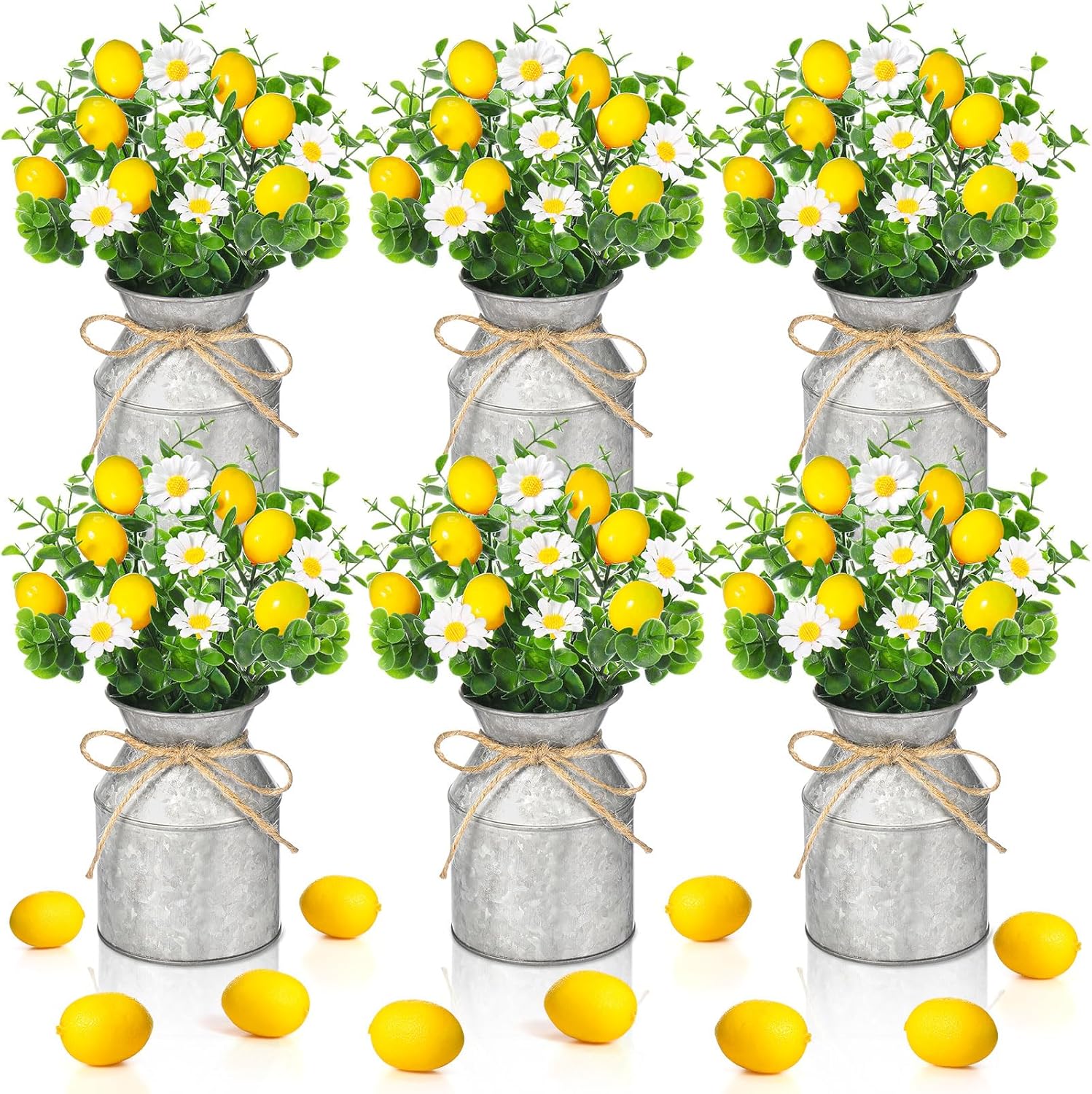 Mimorou 6 Set Artificial Lemon Centerpiece Decor Set