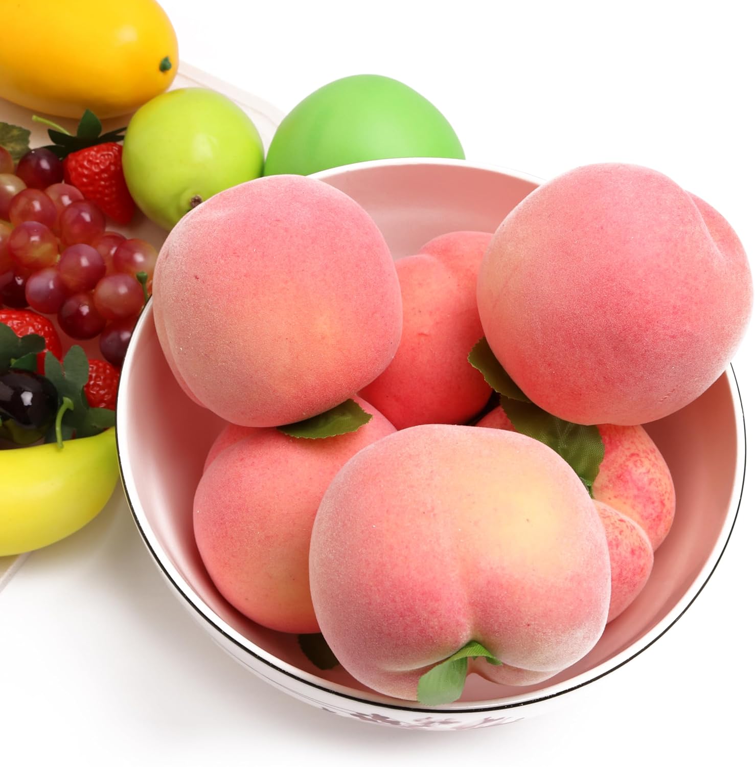 Caihao 6PCS Artificial Pink Peaches for Home Decor