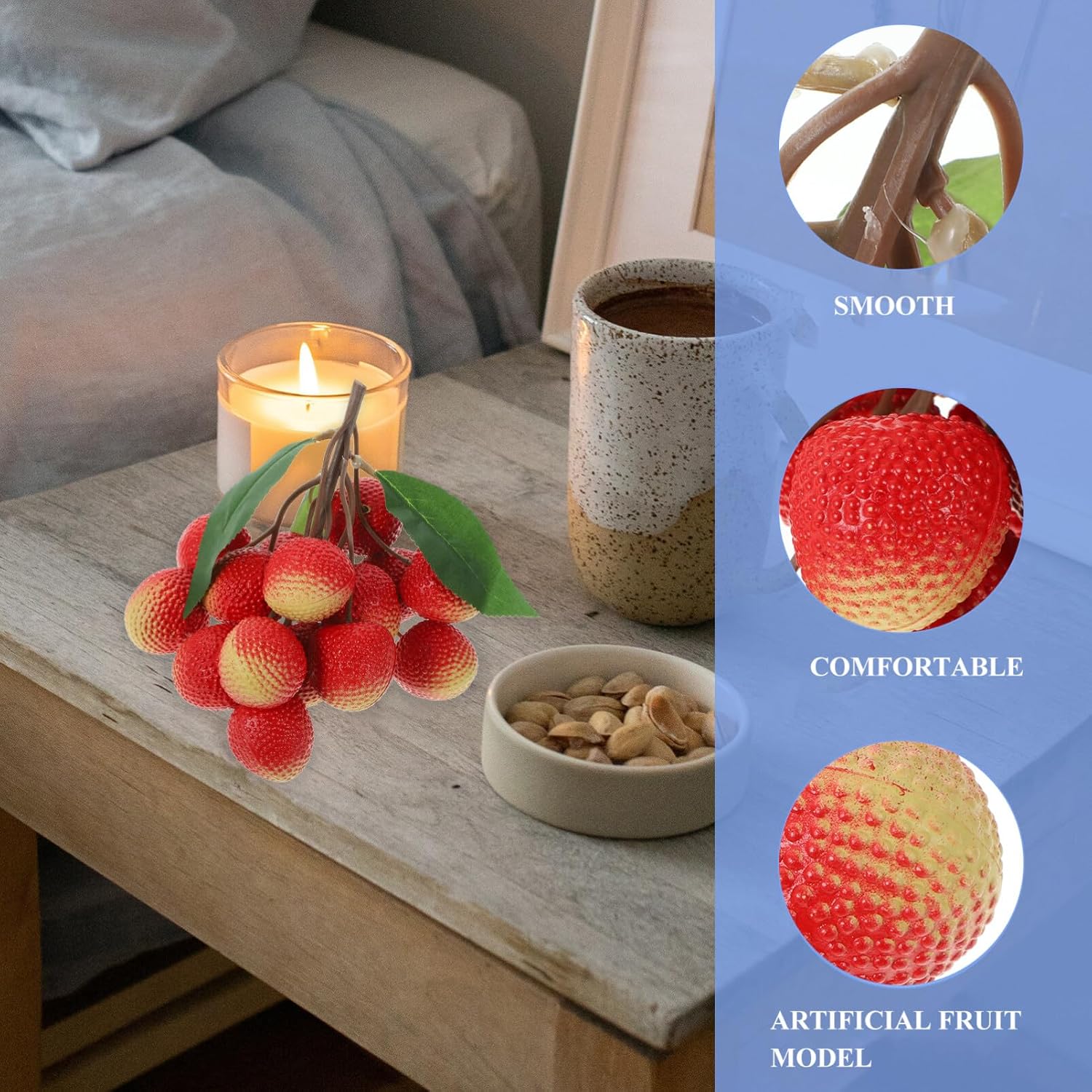 Garneck Artificial Lychee Bunch for Home Decor