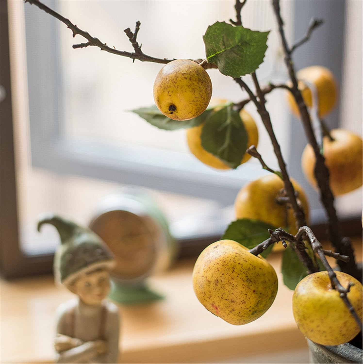 Zzooi 3PCS Artificial Pear Tree Branches with Fruits