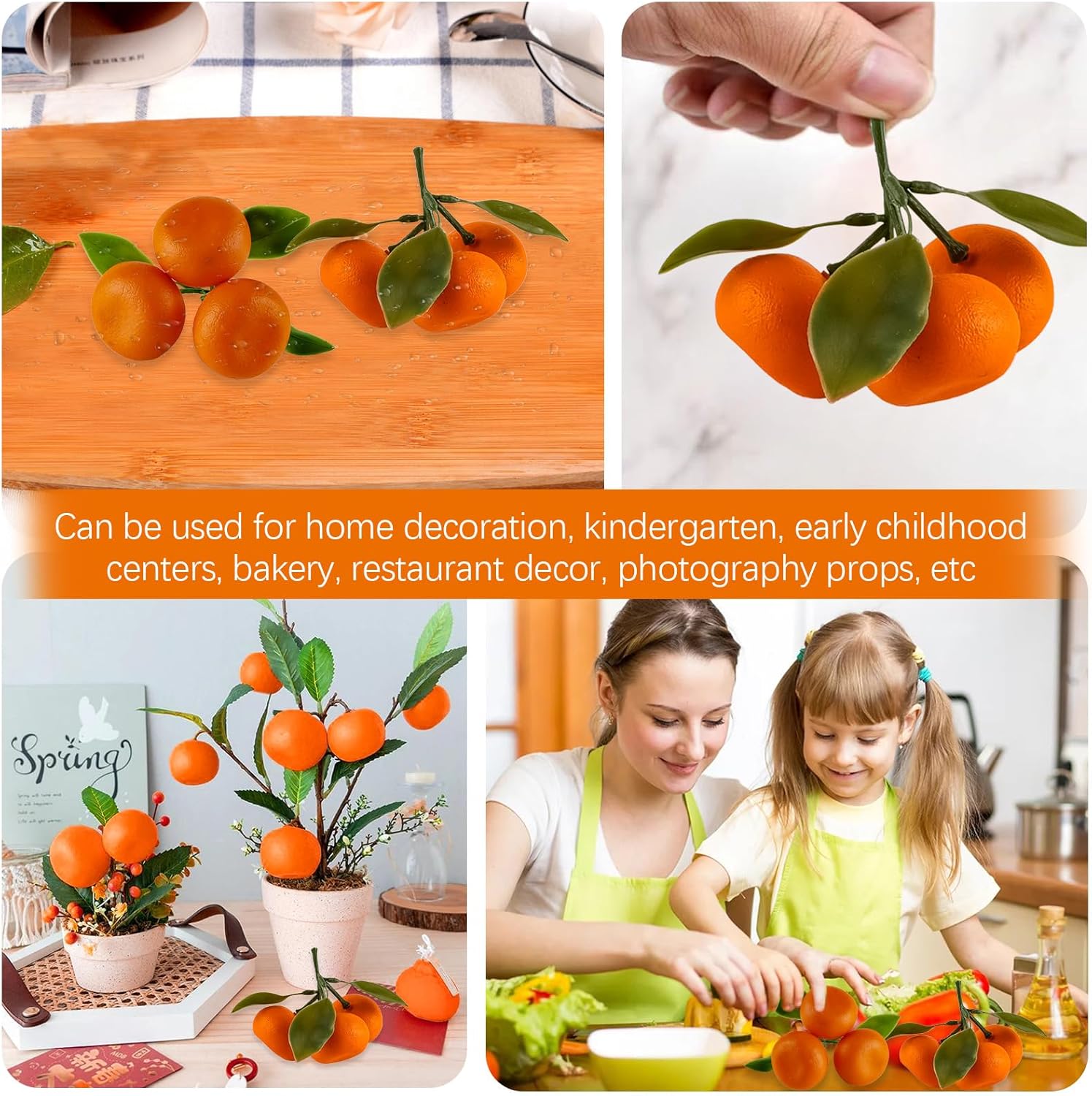 Realistic Artificial Mini Orange Decor 5 Pack