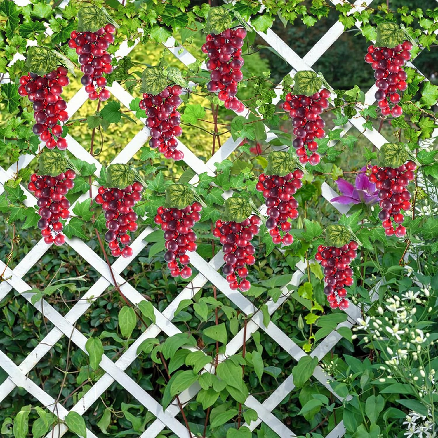 YimeBand 6 Bunches Artificial Grapes for Party Decor