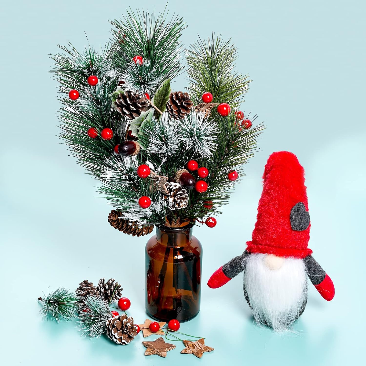 108 Pcs Artificial Pine Cone Set for Christmas Decor