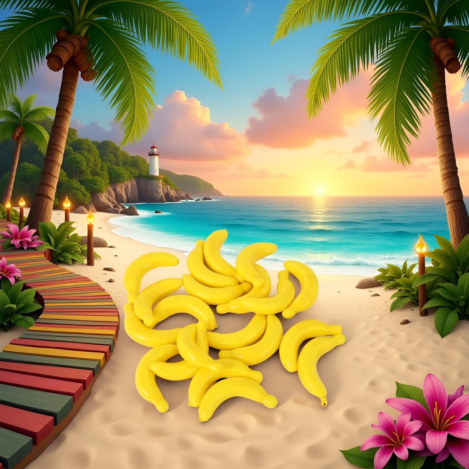 20Pcs Yellow Mini Fake Banana Fruit Decor Props