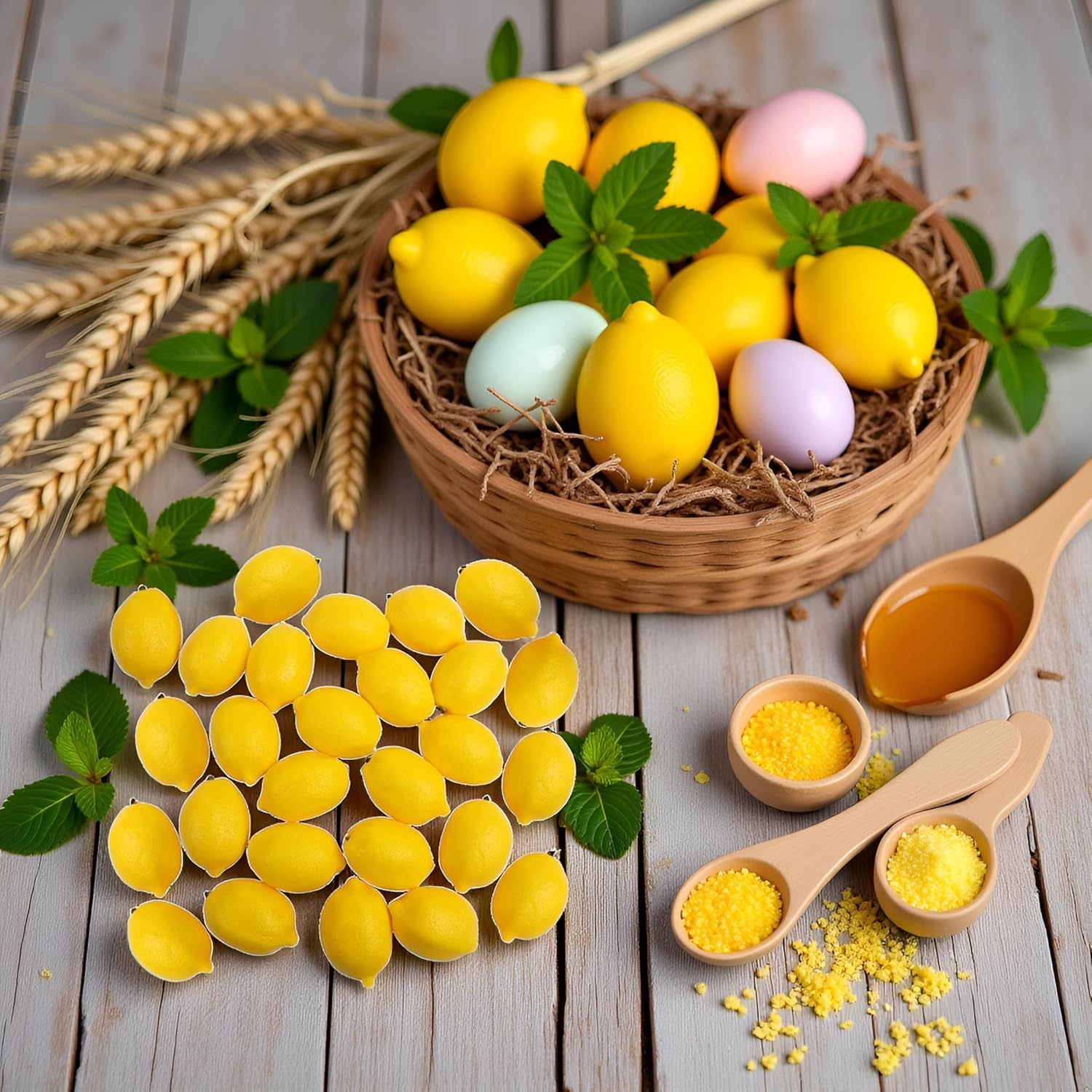Jowxsx 6 Pieces Mini Artificial Lemons for Home Decor