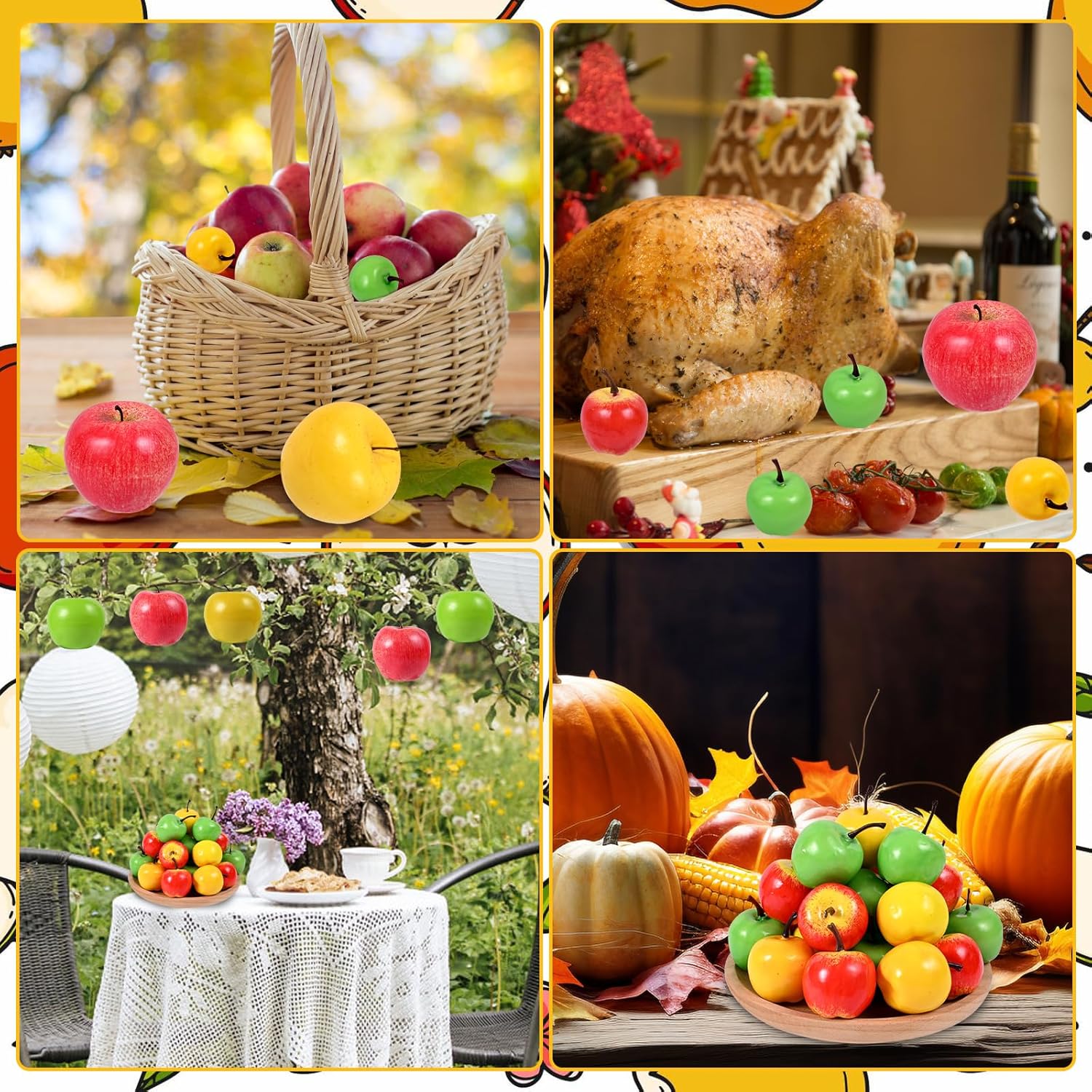 132 Pcs Artificial Apples for Home Party Decor