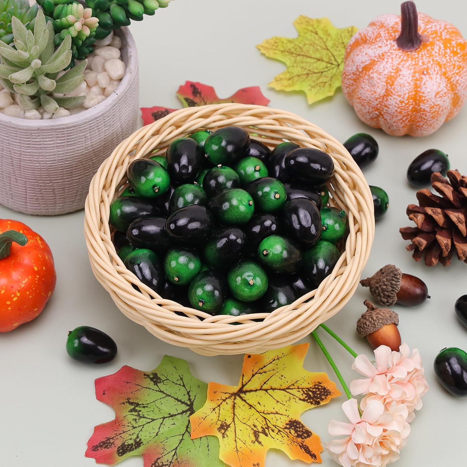 50PCS Realistic Artificial Olives Decor Filler