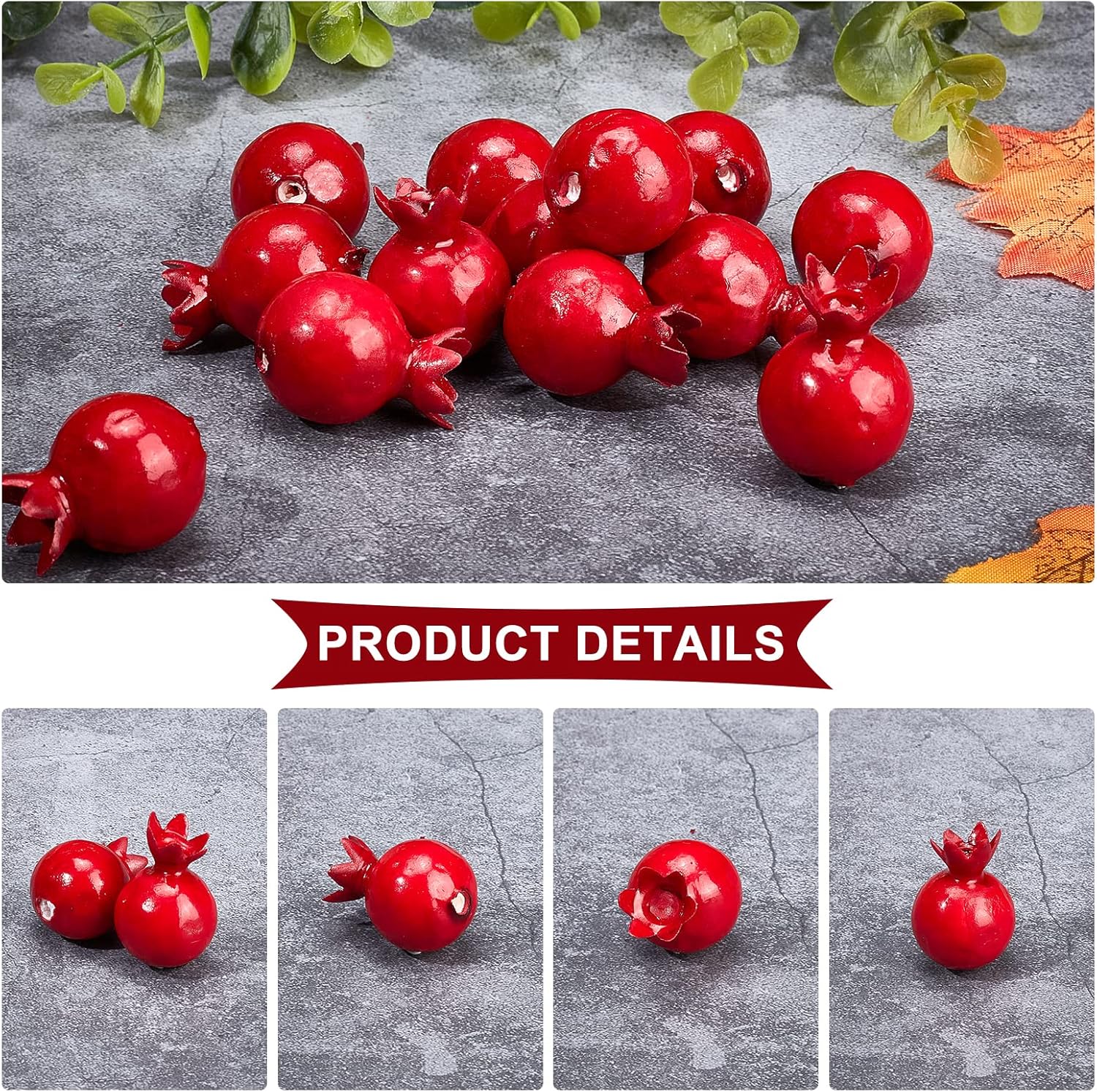 CHGCRAFT 50Pcs Mini Artificial Pomegranate for Decor