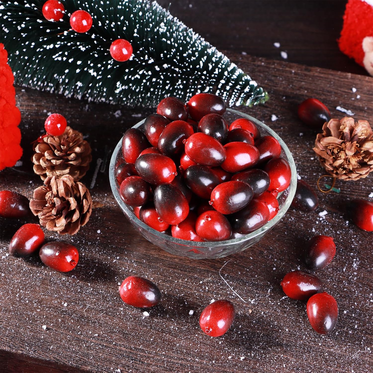 200 Pcs Christmas Artificial Cranberries for Decor