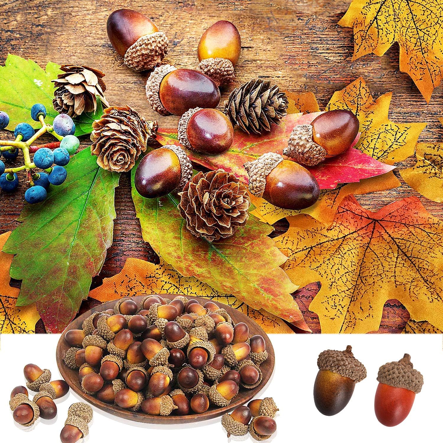 Udefineit 100PCS Artificial Mini Acorns for Decor