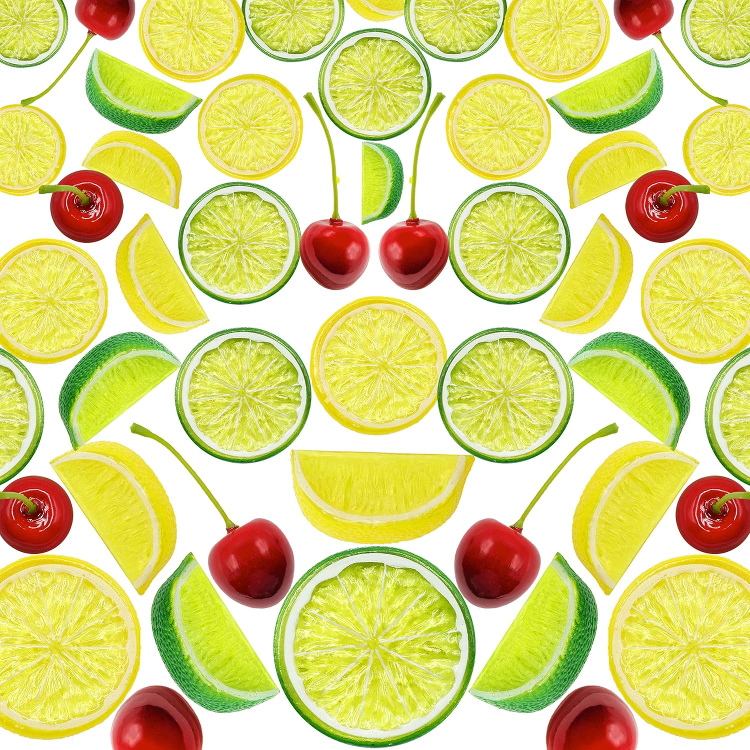 40Pcs Artificial Lifelike Cherries and Lemon Decor