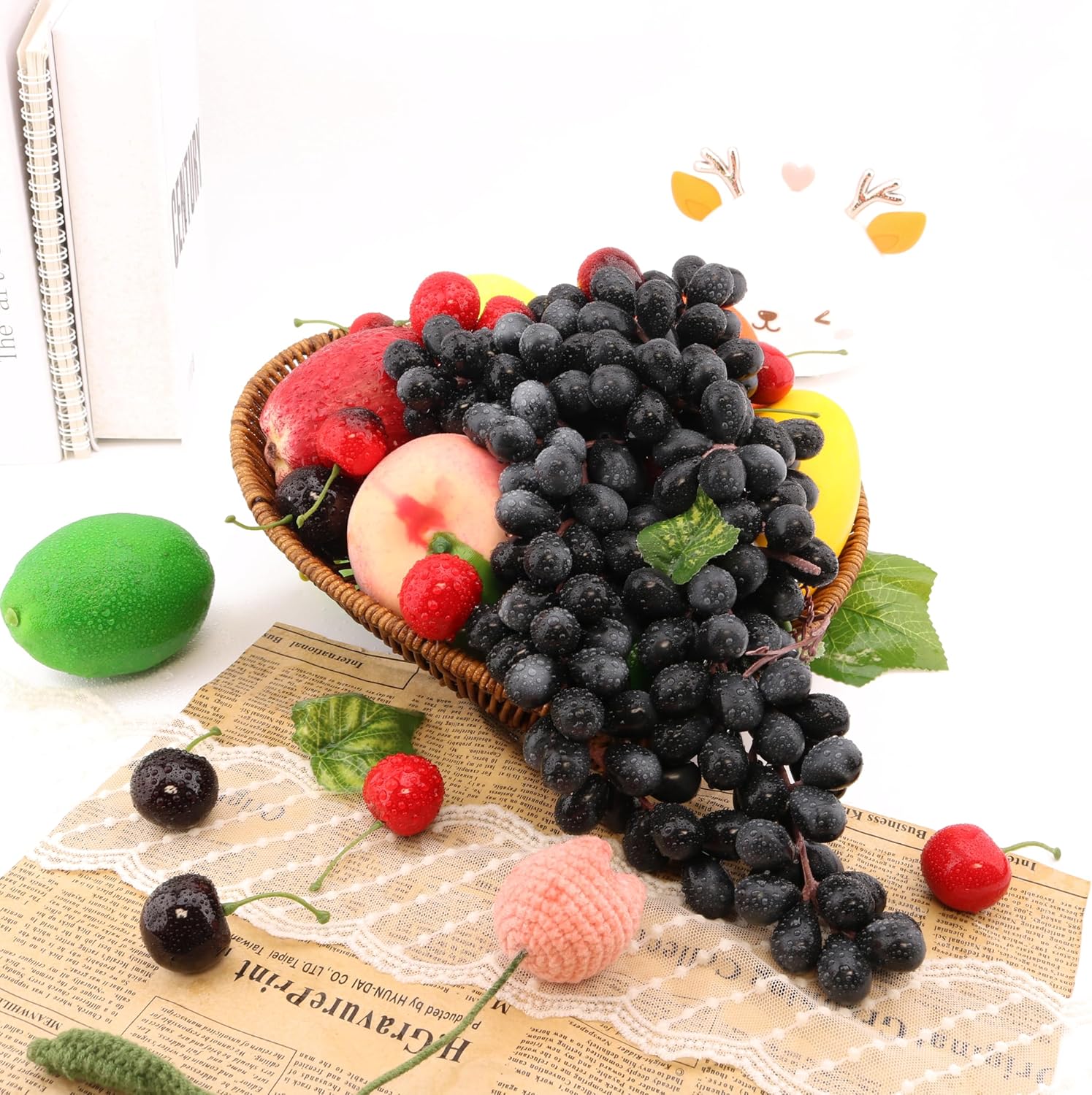 2PCS Artificial Black Grape String for Home Party Decor