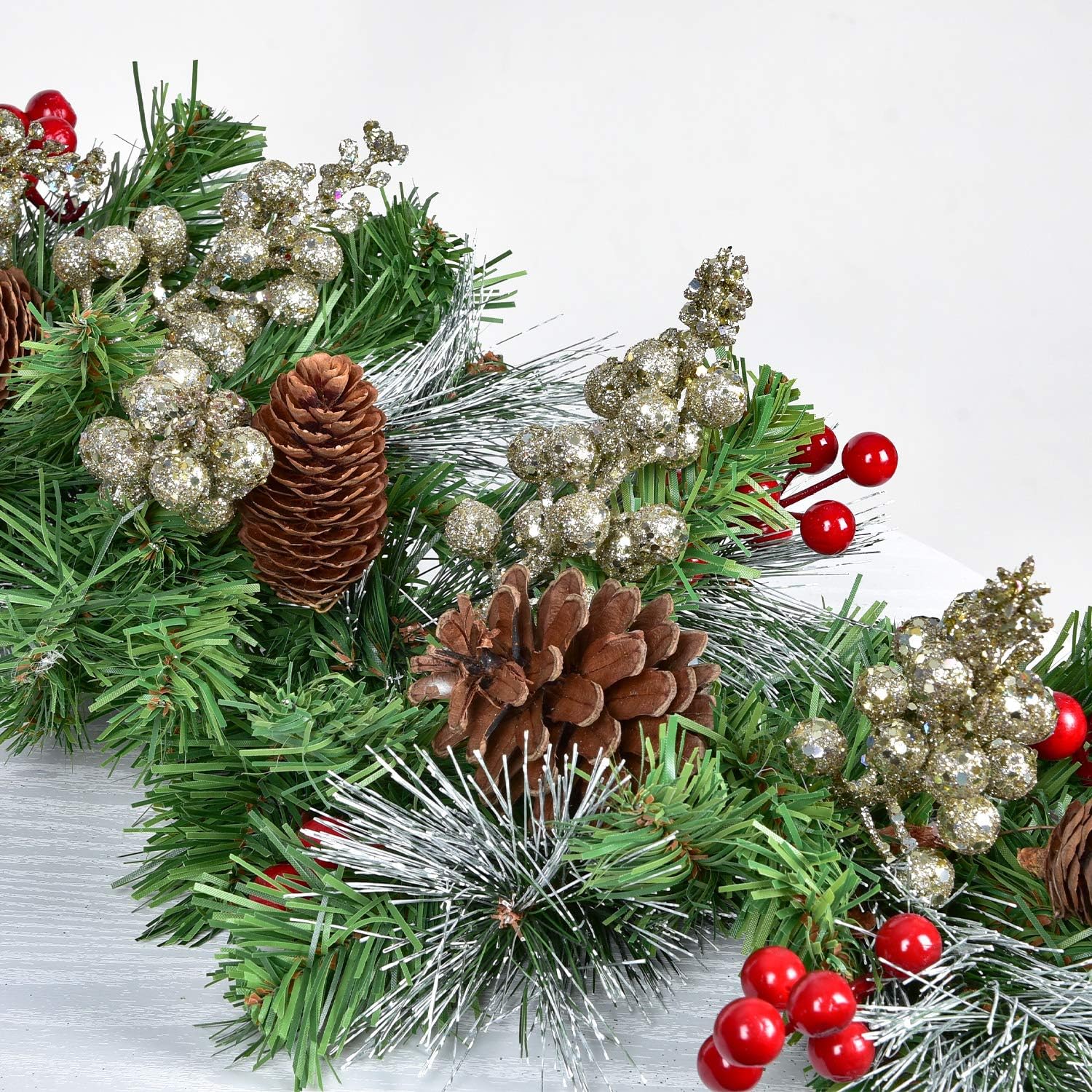 14 Pack Glitter Berry Stems for Christmas Decor