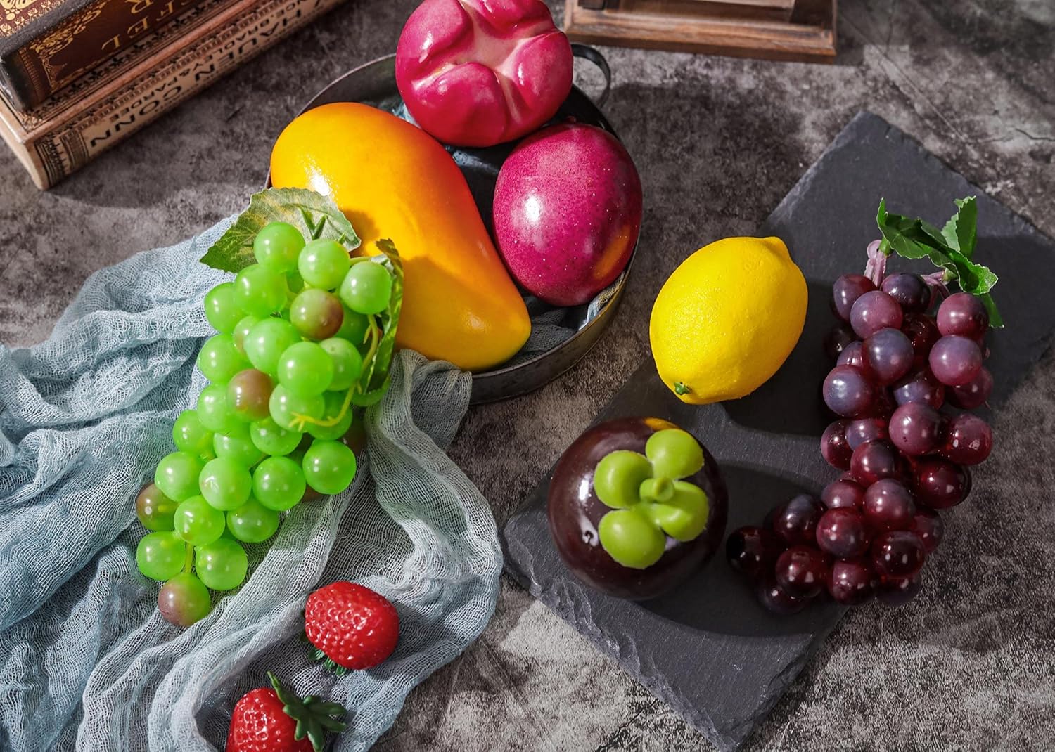 Toopify 20 Pcs Artificial Fruit Set for Home Decor