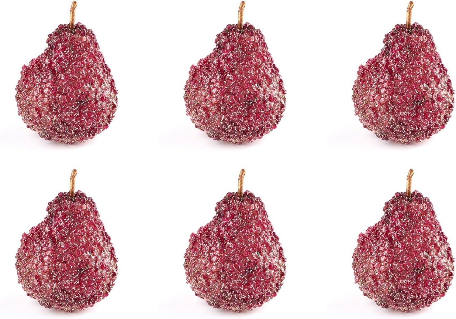 Factory Direct Craft Set of 6 Iced Lavender Beaded Pears 1